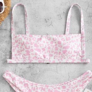 Pink Cheetah Bikini Top